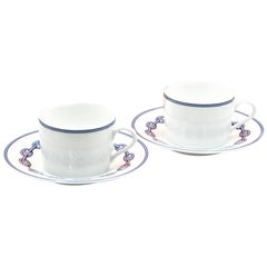 Hermes Chaine D’Ancre Porcelain Cup and Plate Set