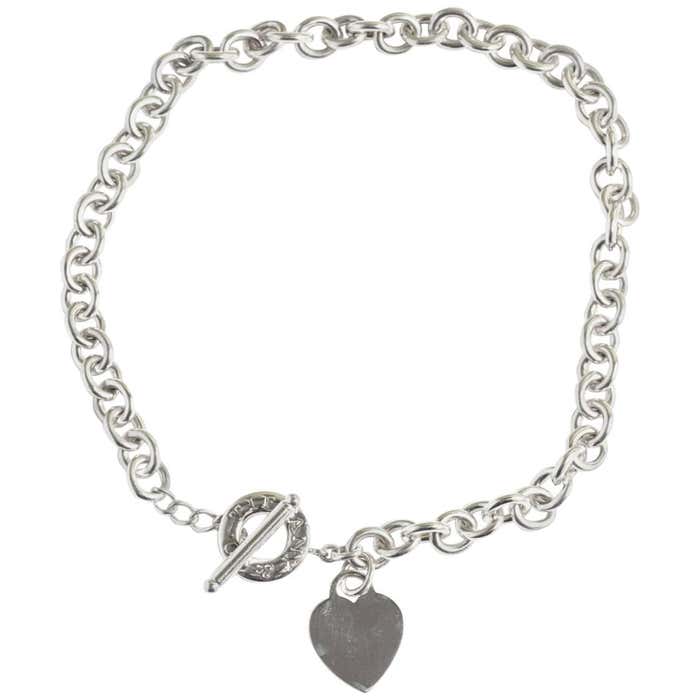 Tiffany and Co. Sterling Silver Heart Tag Toggle Necklace at 1stDibs ...