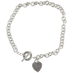 Used Tiffany & Co. Sterling Silver Heart Tag Toggle Necklace