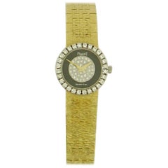 Piaget Ladies Yellow Gold Diamond Dial and Bezel Onyx quartz Wristwatch