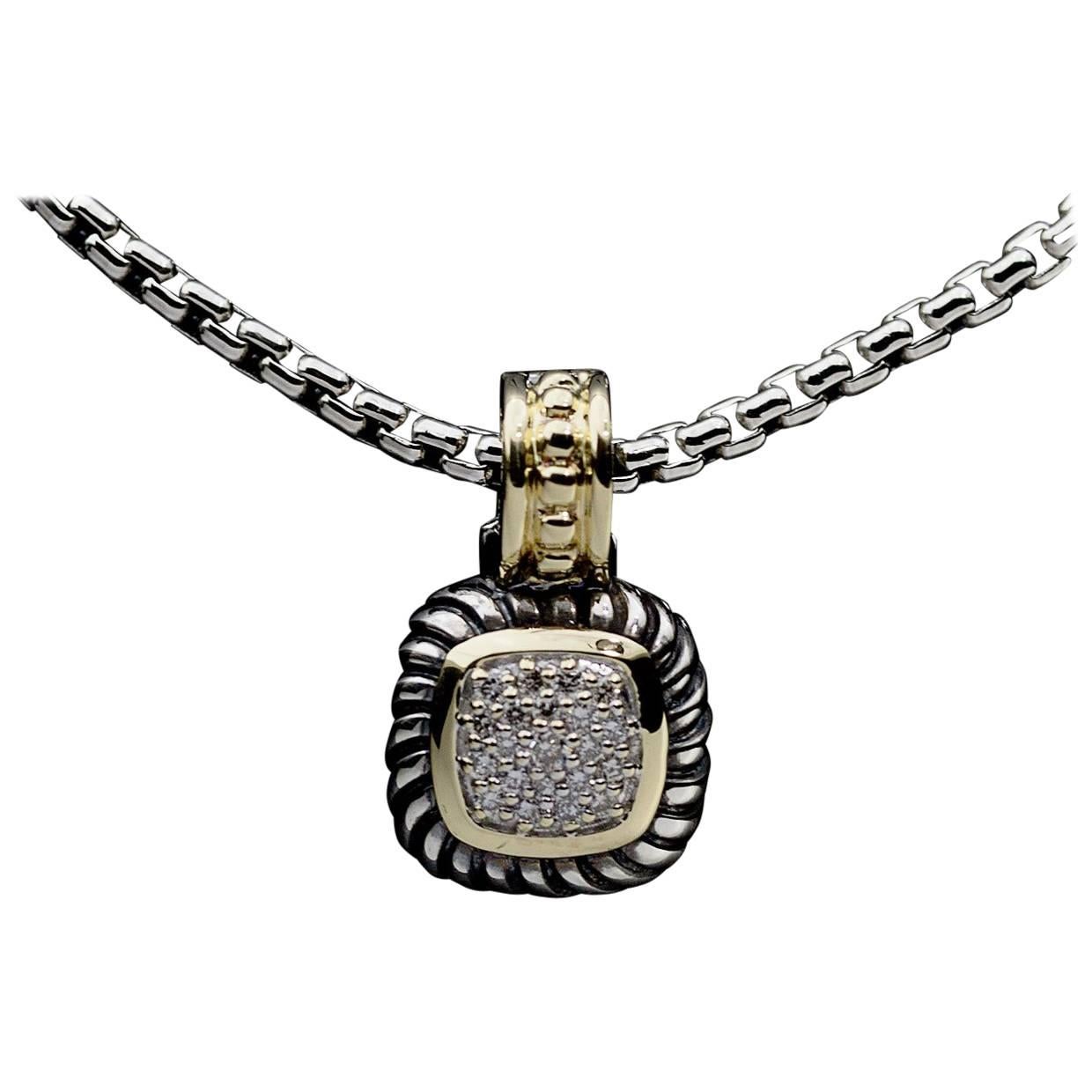 David Yurman Albion Pave Diamond Sterling Silver and 18 Karat Gold Enhancer