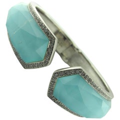 Stephan Webster 18 Karat White Gold Turquoise and Diamond Bracelet