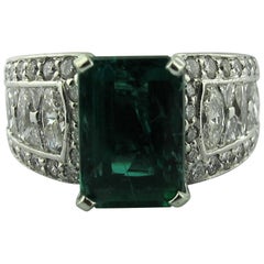 JB Star 2.67 Carat GIA Certified Emerald and Diamond Ring