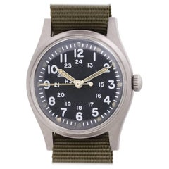 Hamilton Base Metal U.S. Military black dial manual wind wristwatch, circa 1965