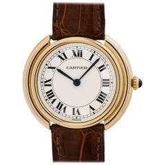 Cartier Gelbgold Vendome Tank Handaufzugs-Armbanduhr, ca. 1980er Jahre