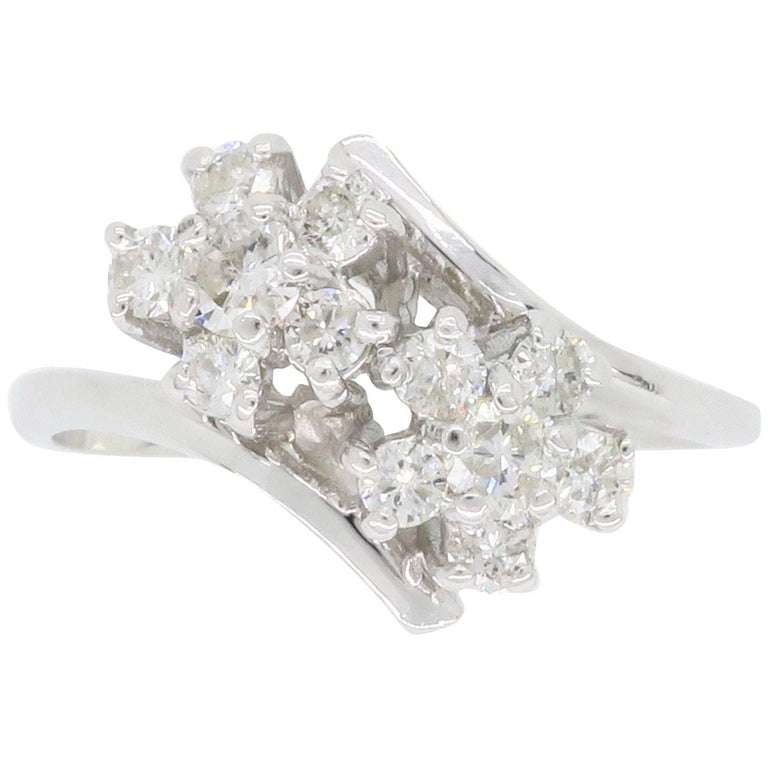 Bypass Flower Diamond Ring at 1stDibs