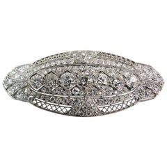 Platinum Filagree Diamond Brooch