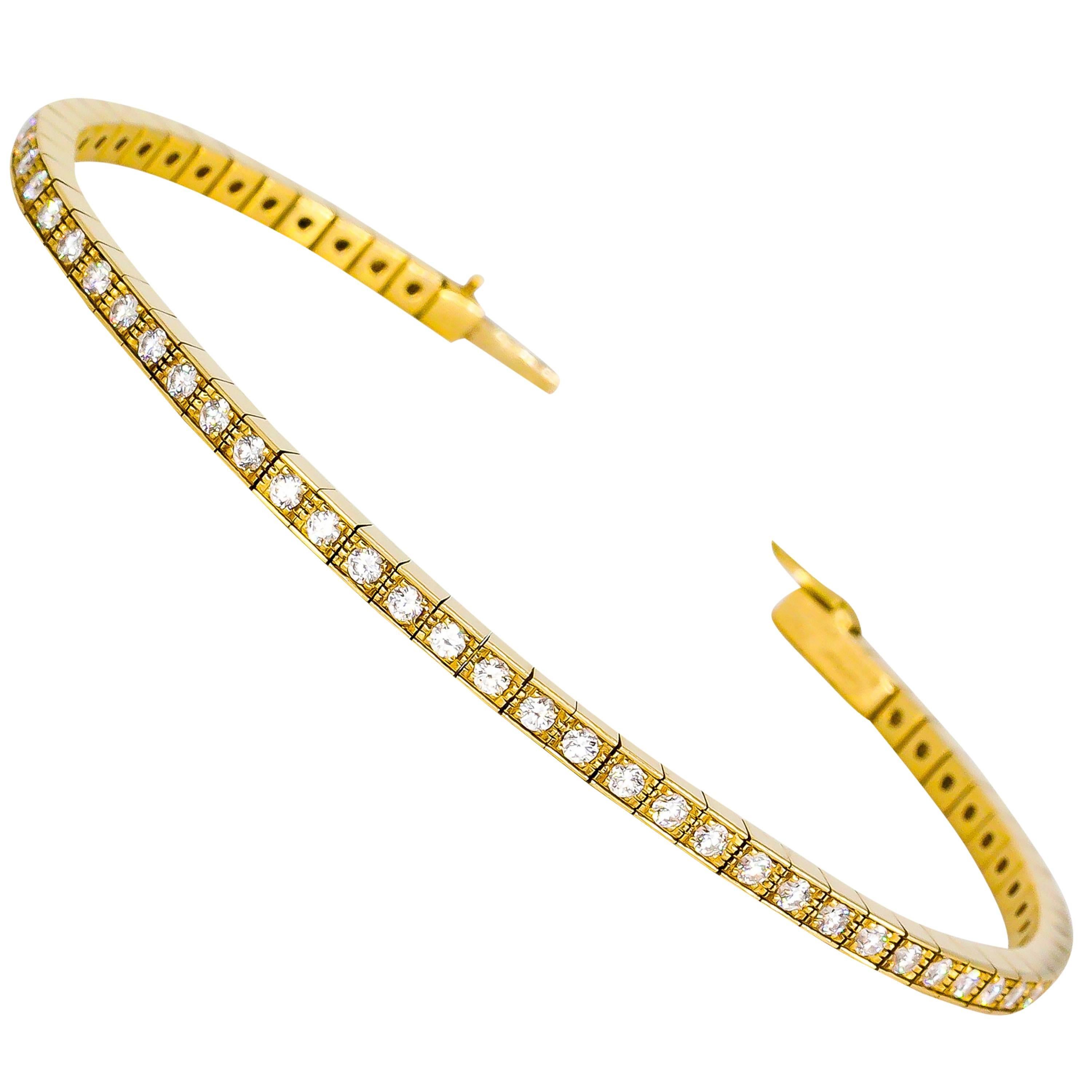 Cartier Lanieres Diamond and Gold Line Bracelet