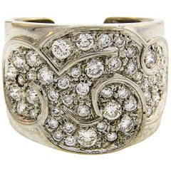Marina B Diamond White Gold Band Ring, 1980s