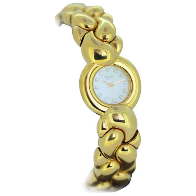 Chopard Yellow Gold Nephrite Jade Dial Bangle Bracelet Wristwatch For ...