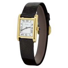 Vergoldete Cartier Damen-Armbanduhr mit Handaufzug:: circa 1970er Jahre