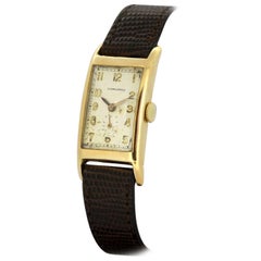 Longines:: Vintage Armbanduhr aus 14 Karat Gelbgold mit Handaufzug:: 1937