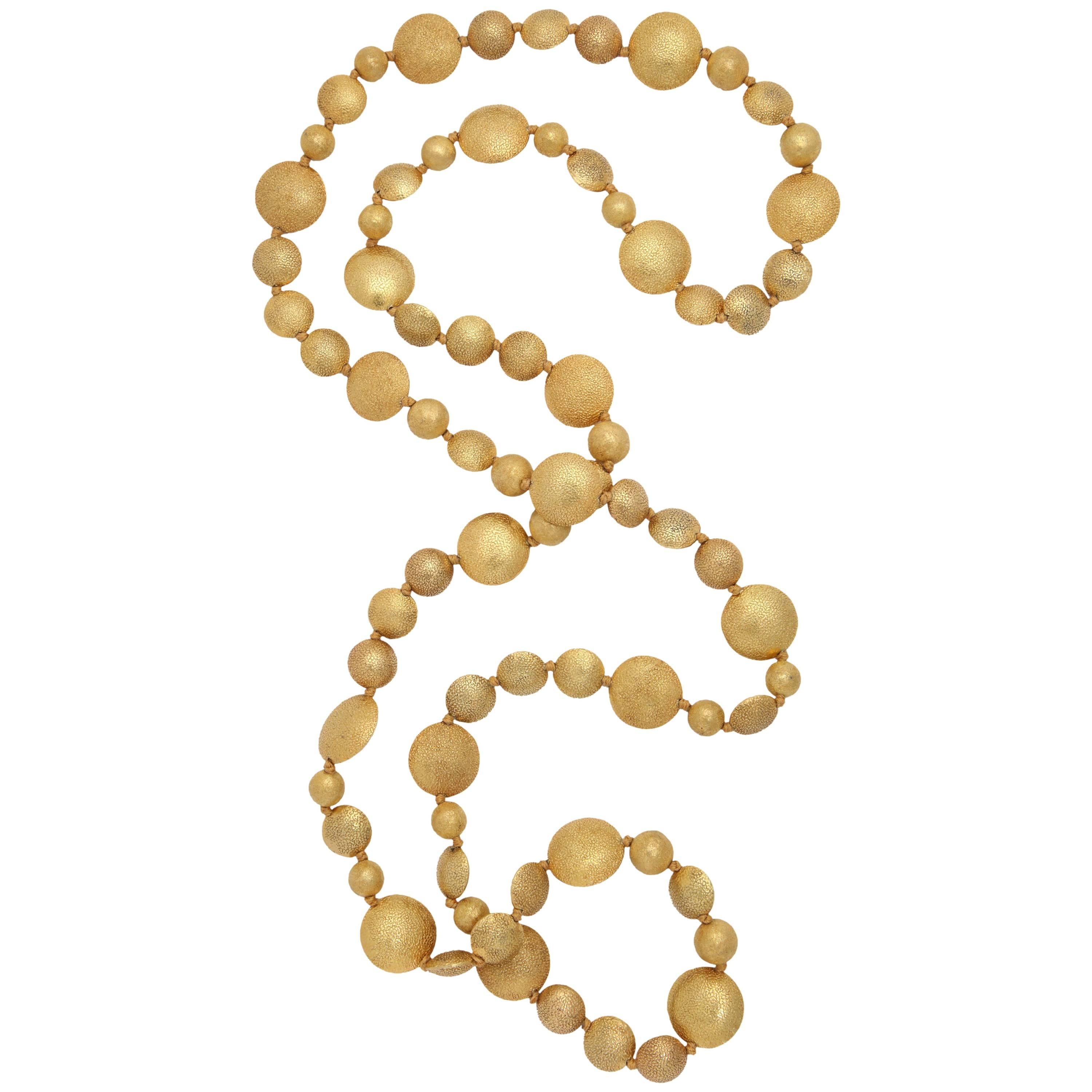 Rebecca Koven Gold Smartie Pants Necklace For Sale