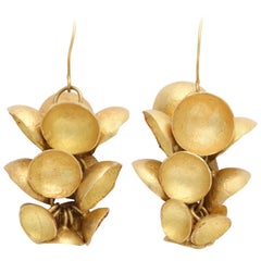 Rebecca Koven Gold Cup Earrings