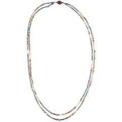 Double Sting Multi-Color Faience Bead Necklace