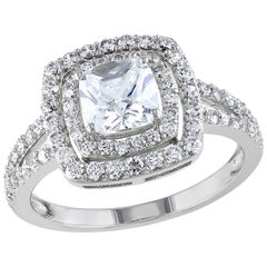 Bespoke, Double Halo, Split Shank Diamond Engagement Ring Design