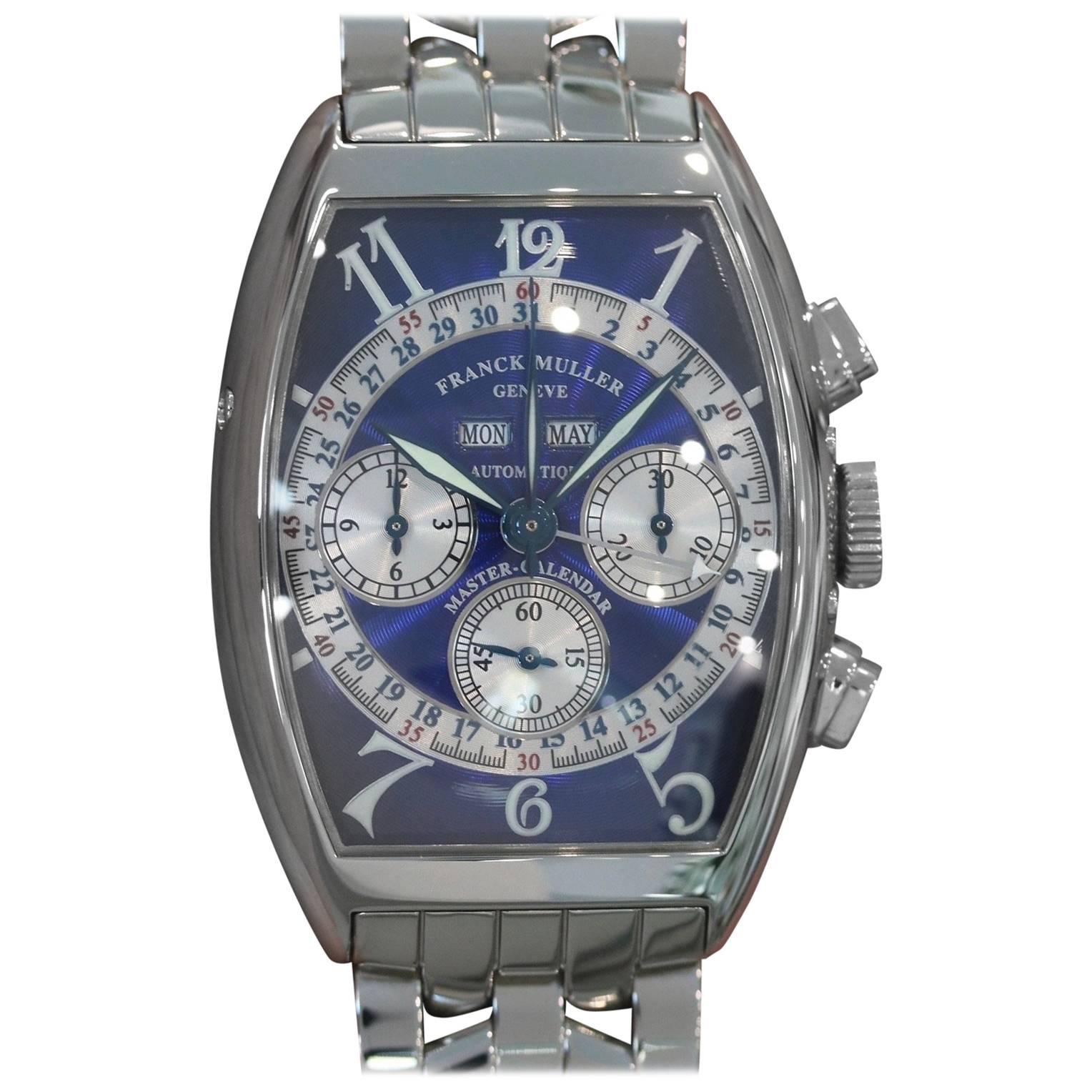 Franck Muller Stainless Steel Triple Calendar Chronograph Automatic Wristwatch