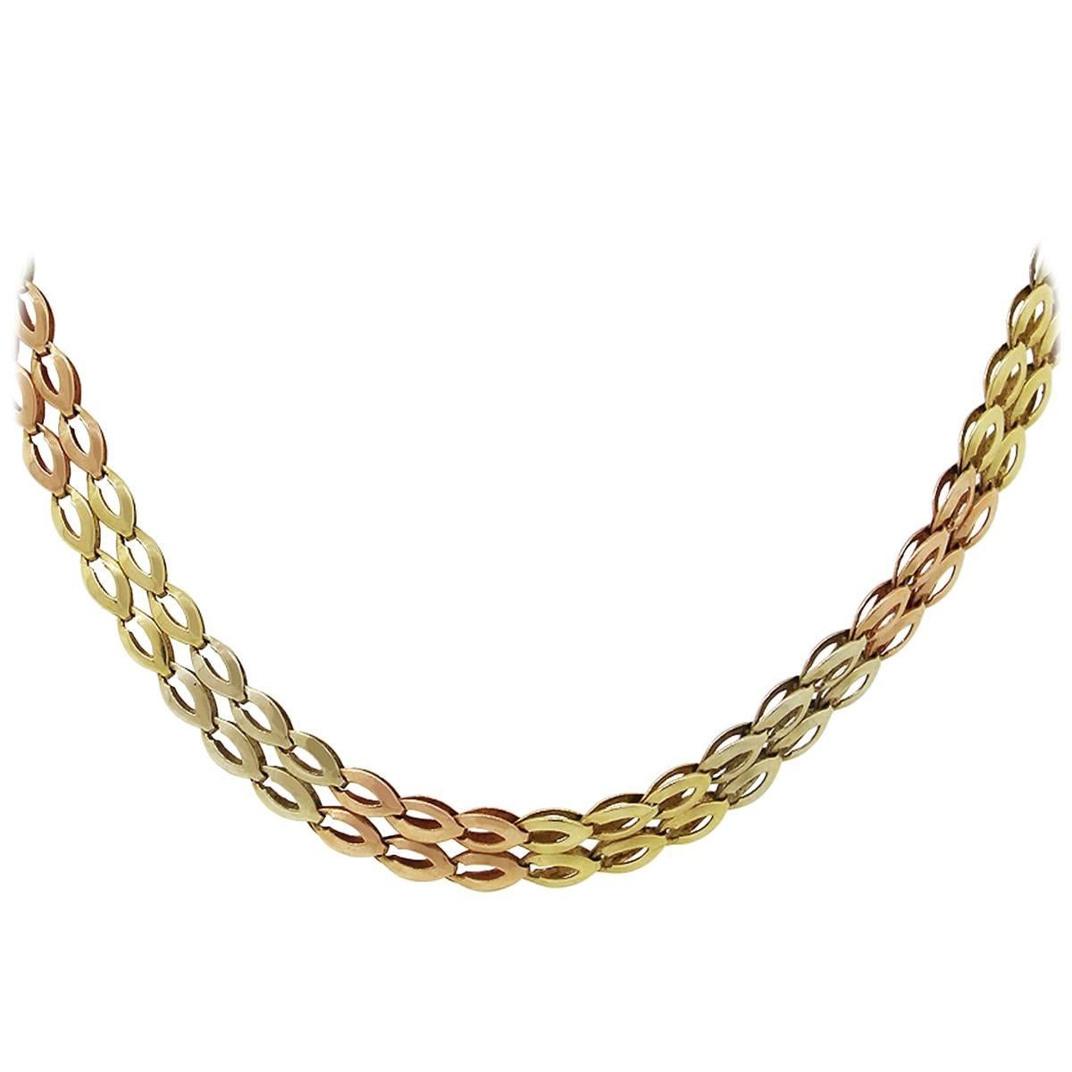Double Row Oval Link Necklace
