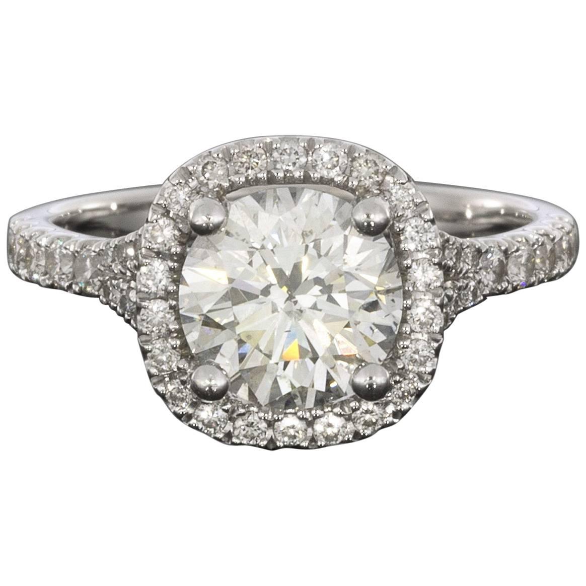 White Gold 1.94 Carat Round Diamond Engagement Ring