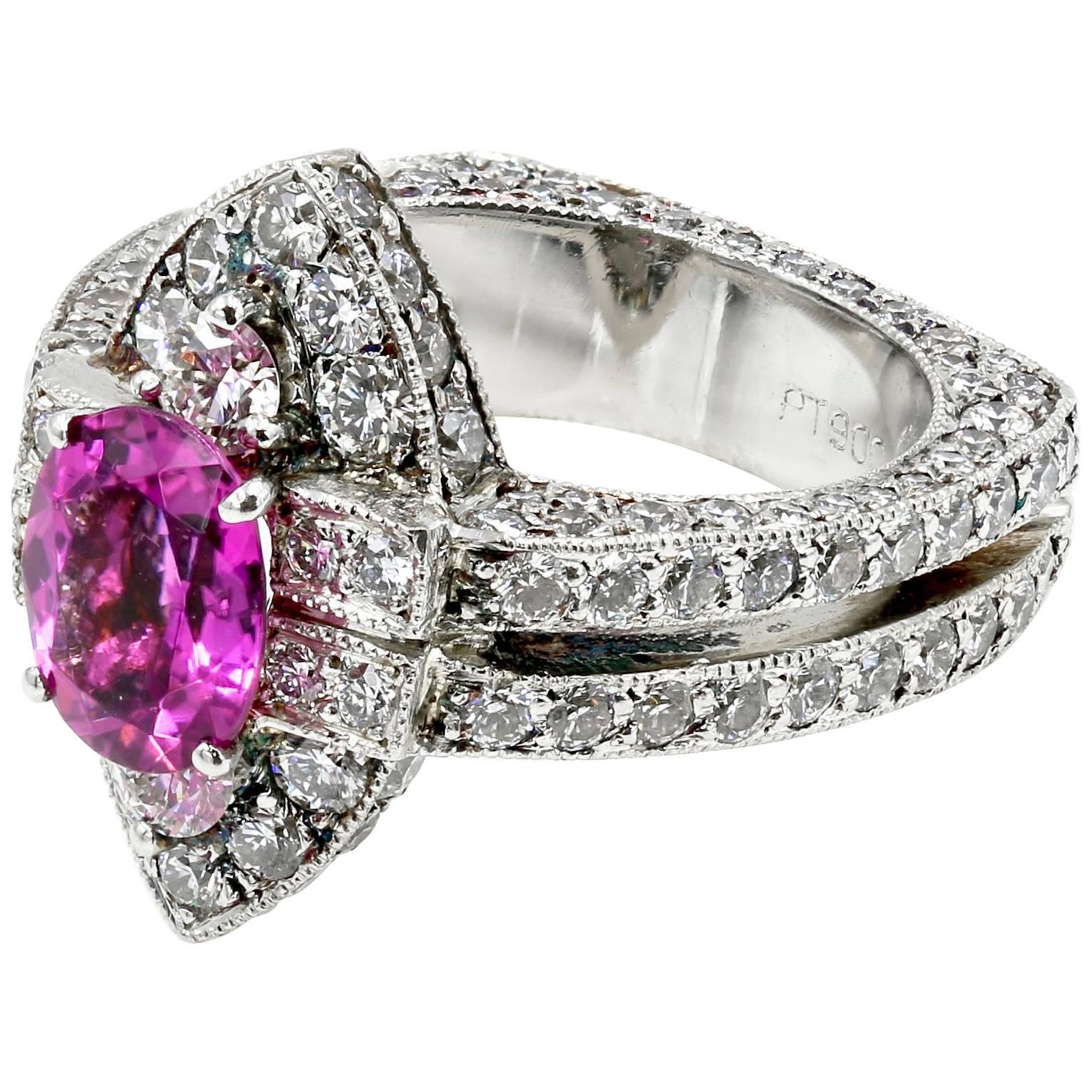 One-of-a-Kind 2.65 Carat Natural Pink Spinel and Diamond Ring