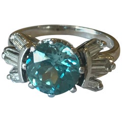 Vintage 3.5 Carat Zircon Diamond Art Deco Ring