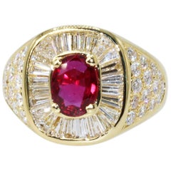 1.20 Carat Natural Ruby and Diamond Ring