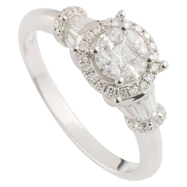 Diamond Cluster Ring 0.71ct For Sale