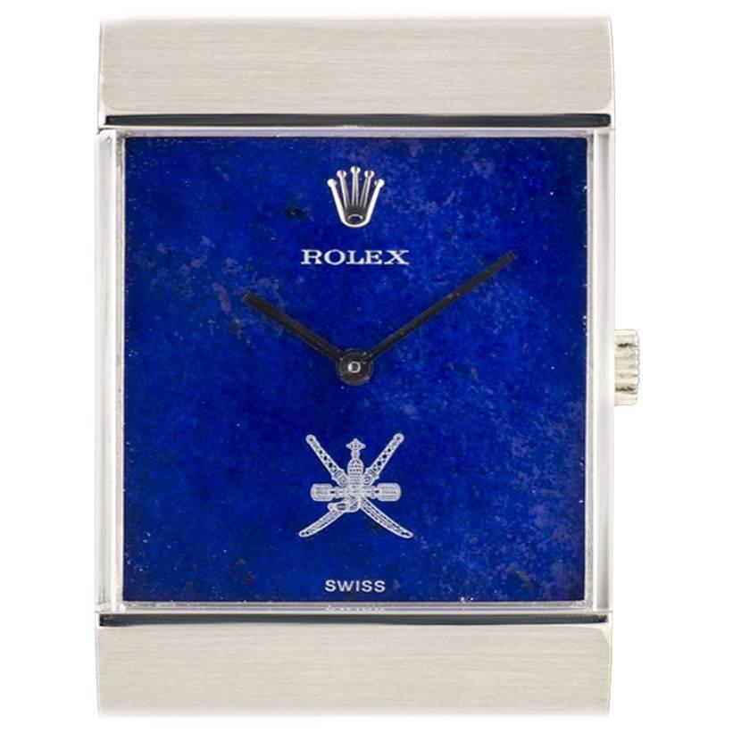 Rolex White Gold King Midas Cellini Omani Crest Manual Wind Wristwatch