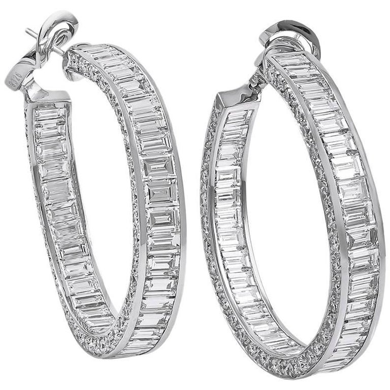 Graff Inside Out Diamond Hoop Earrings For Sale