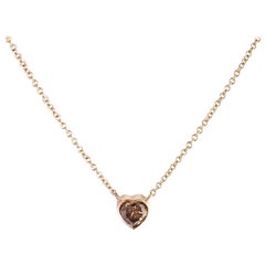 Julius Cohen .95 Carat. Brown Diamond Rose Gold Necklace 