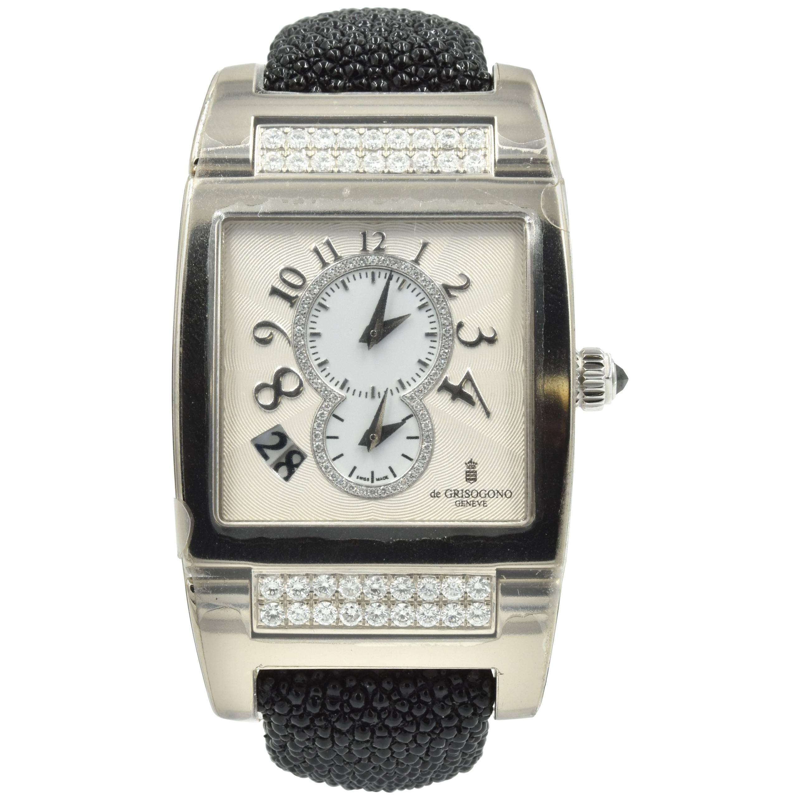 De Grisogono White Gold Diamond Instrumento No. Uno automatic Wristwatch