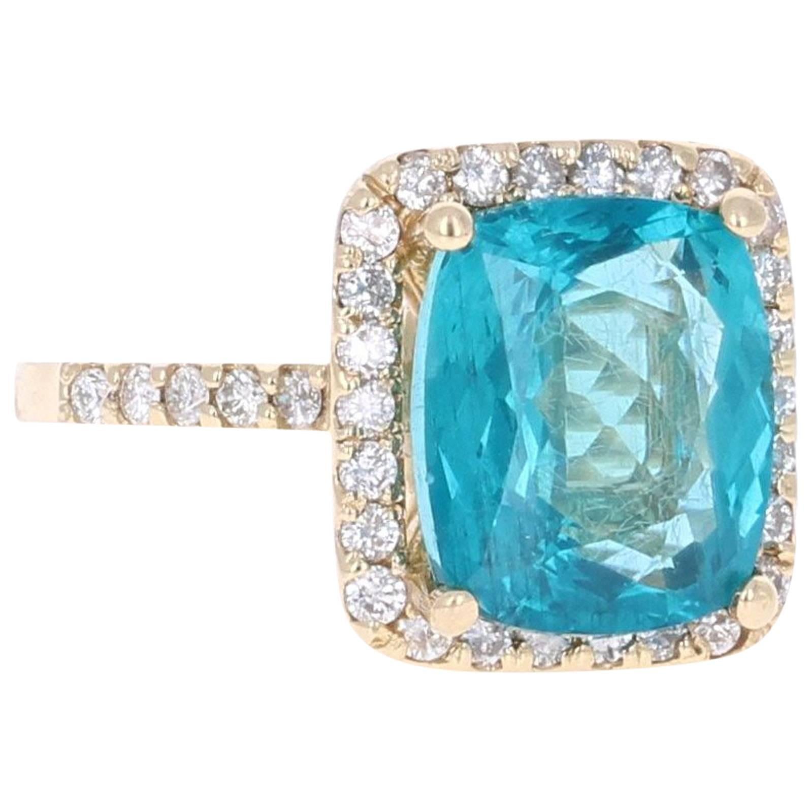 6.26 Carat Apatite Diamond Engagement Ring