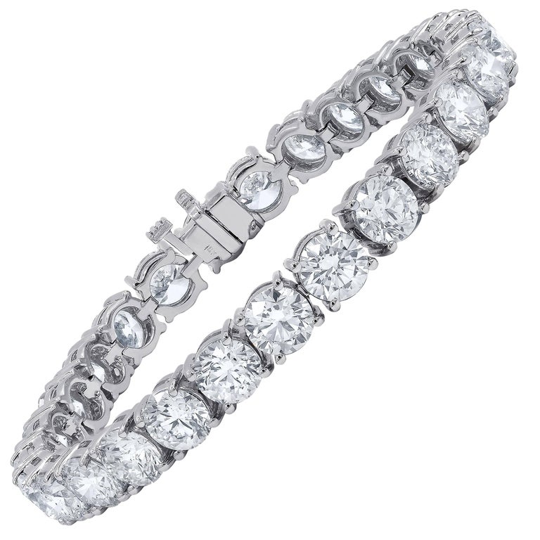 27 23 Carat Tennis Bracelet 1 Each Stone For At 1stdibs 27 23 Carat Tennis Bracelet 1 Each Stone For