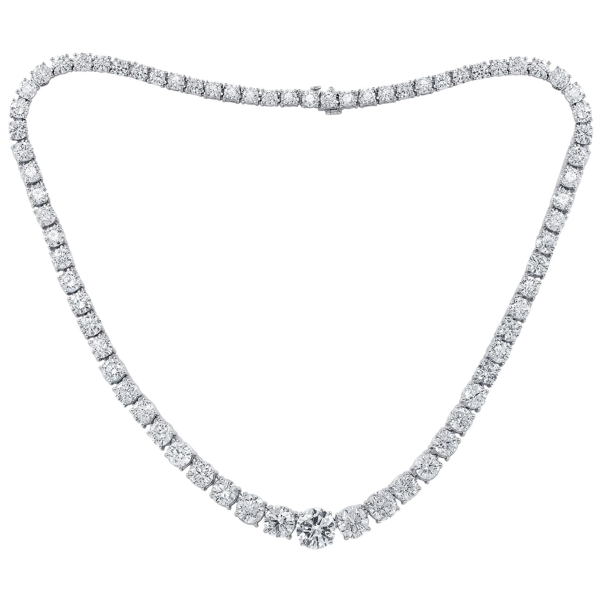 GIA Certified 49.00 Carat Diamond Tennis Necklace