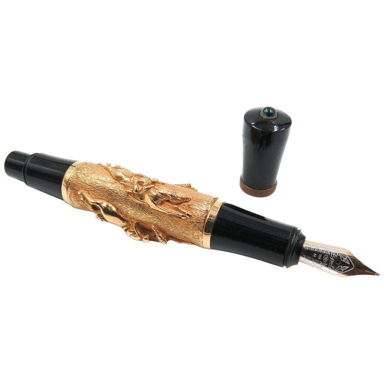 Stipula Academia Polo Yellow Gold Fountain Pen at 1stDibs | polo pen