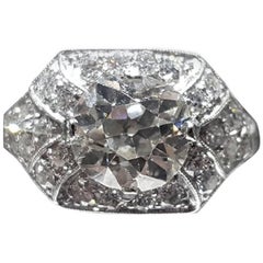 Retro Art Deco 2.02 Carat Diamond Engagement Ring