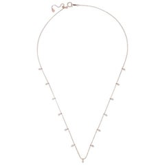 Rose Gold Choker, Necklace 18 Karat 13 White Diamonds 0.48 Carat Necklace 