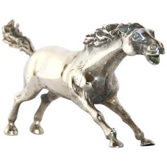 Vintage 1970s Solid Silver Horse Figurine 