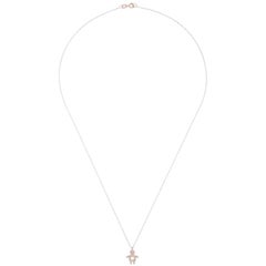 Little Boy 18 Karat 0.11 Carat Rose Gold White Brilliants Pendant Necklace 