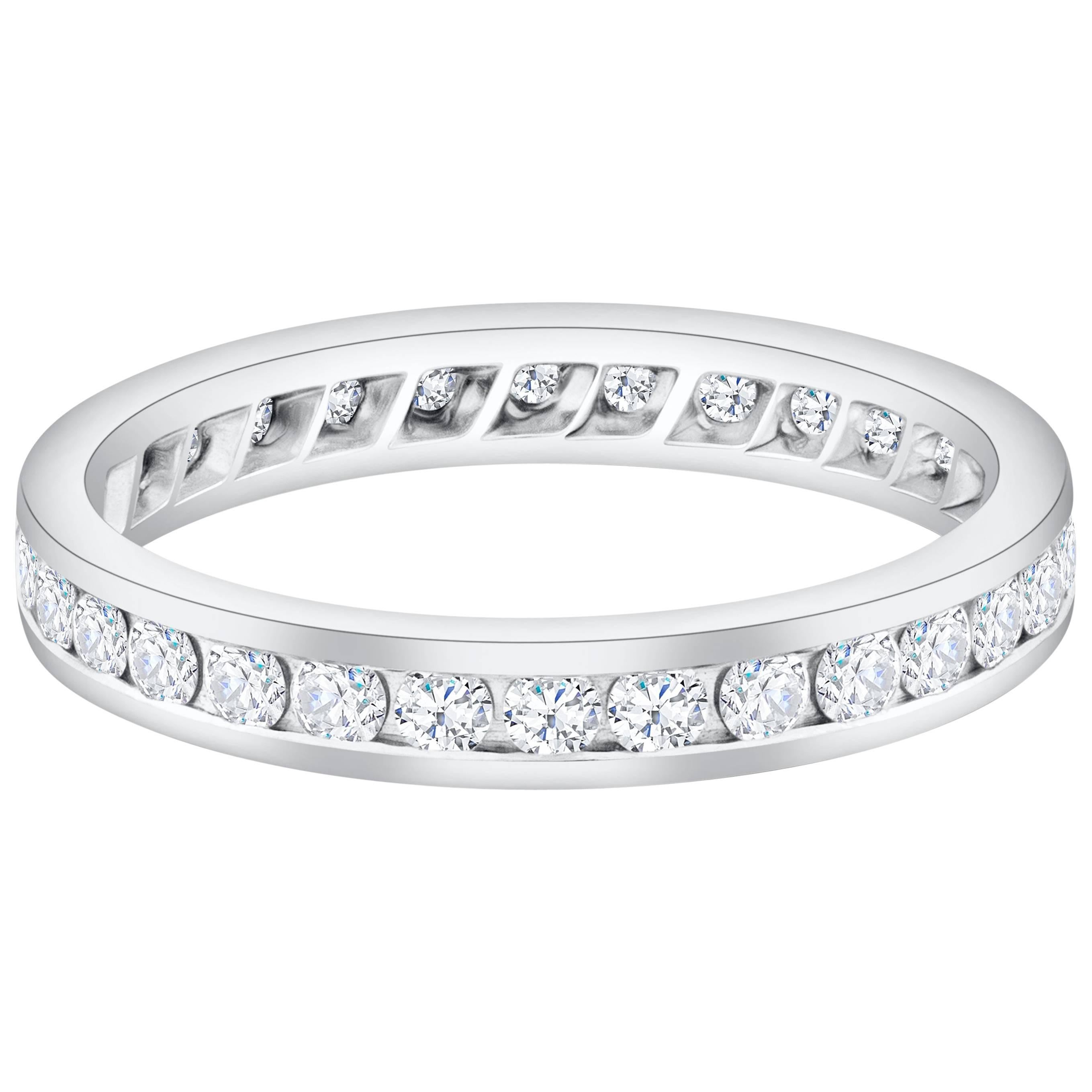 Roman Malakov 0.98 Carats Total Channel Set Round Diamond Eternity Wedding Band