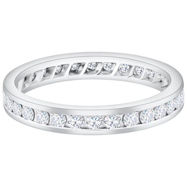 Channel Set Round Diamond Eternity Wedding Band For Sale (Free Shipping