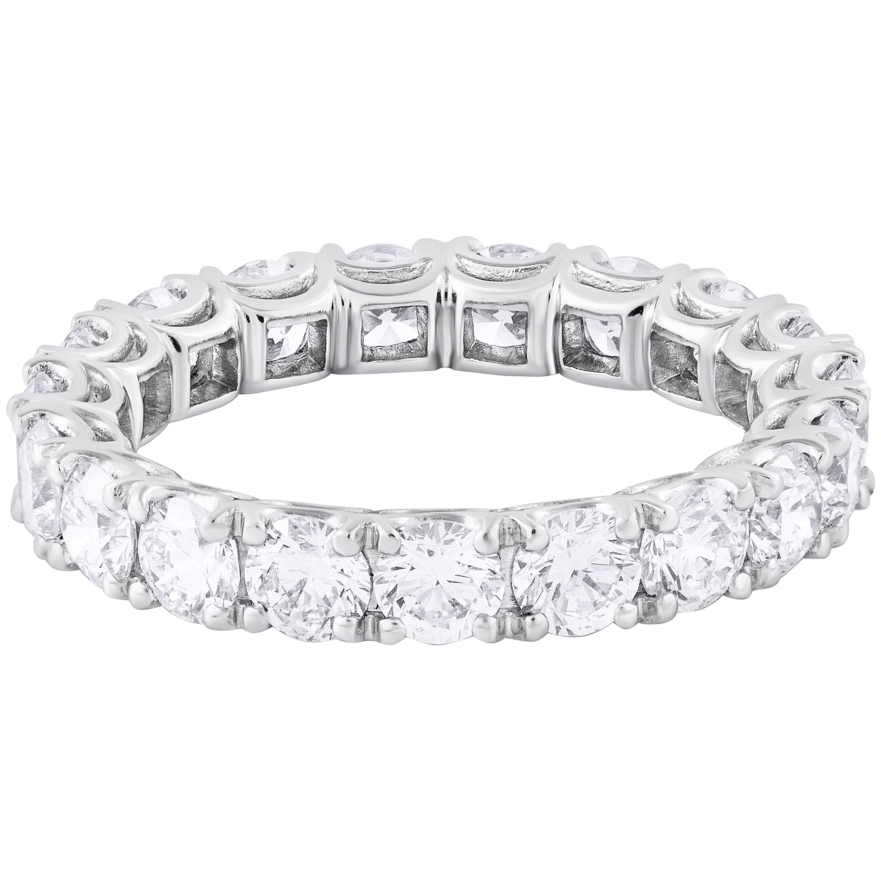 7.30 Carat Total Radiant Cut Diamond Eternity Wedding Band in Platinum