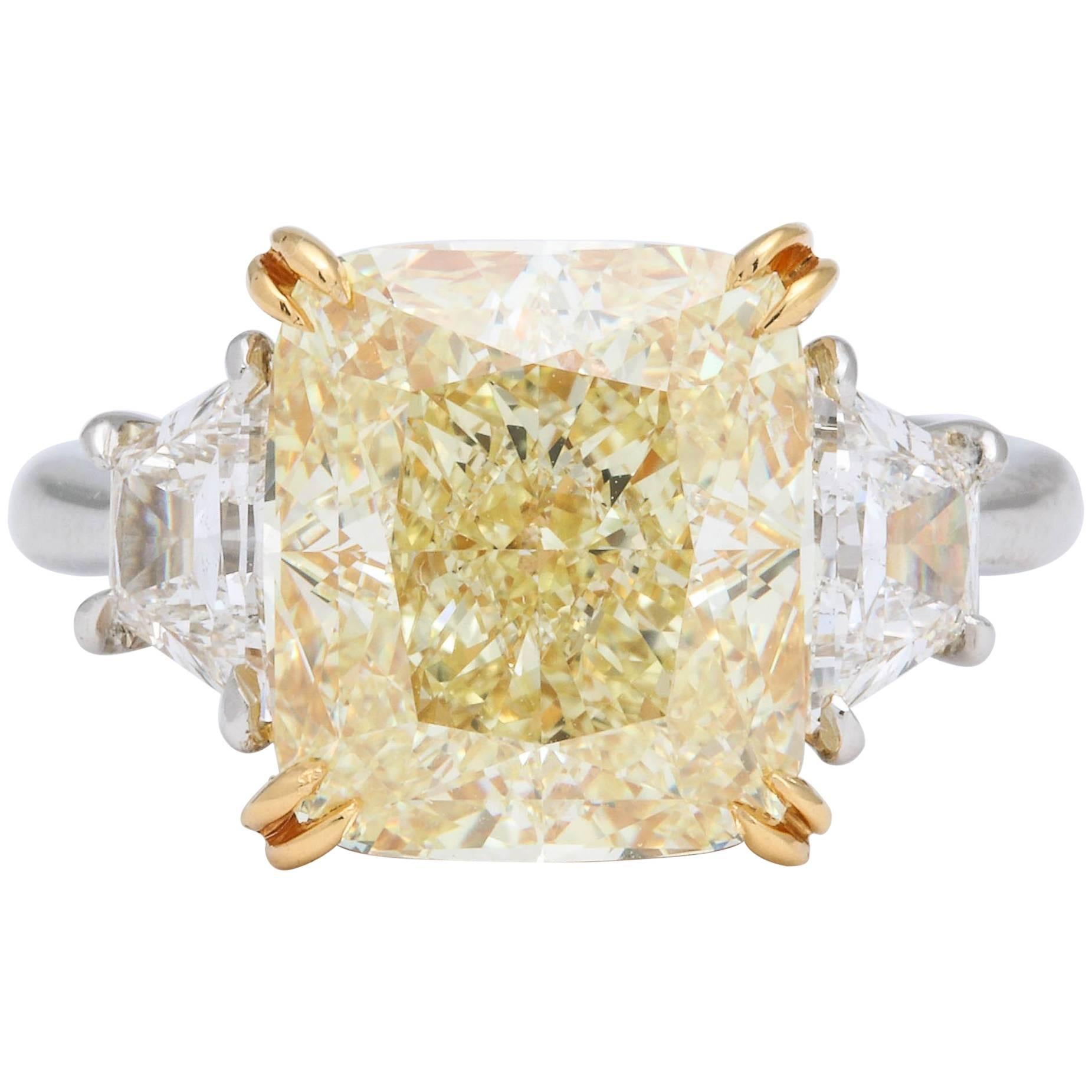 6 Carat GIA Certified Yellow Diamond Ring