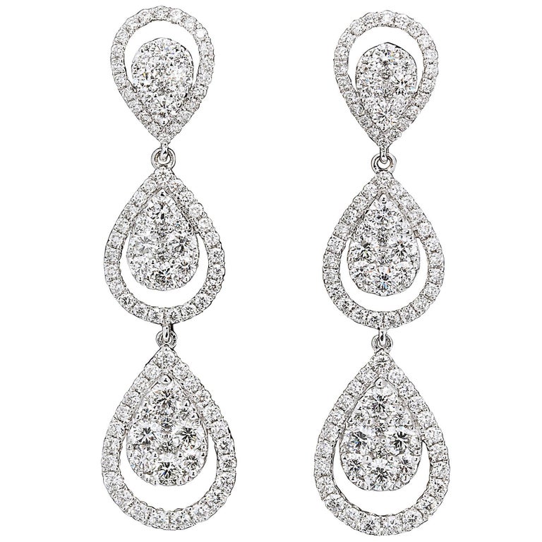 Diamond Dangle Drop Earrings For Sale at 1stDibs diamond dangle