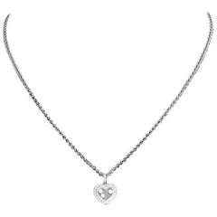 Chopard White Gold Floating Diamond Heart Necklace