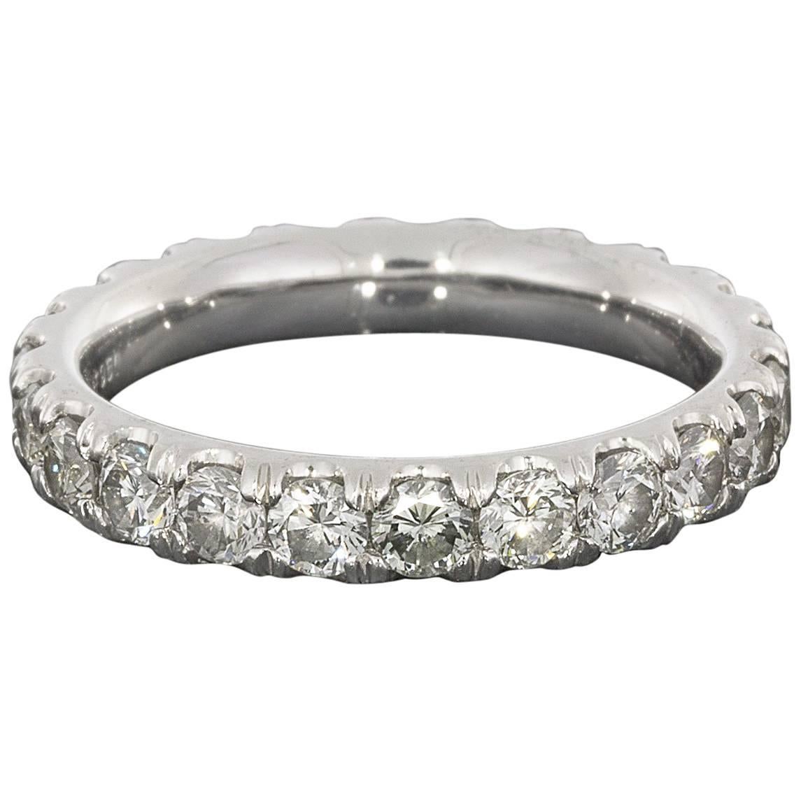 2.37 Carat Platinum Round Diamond Eternity Wedding Band Ring