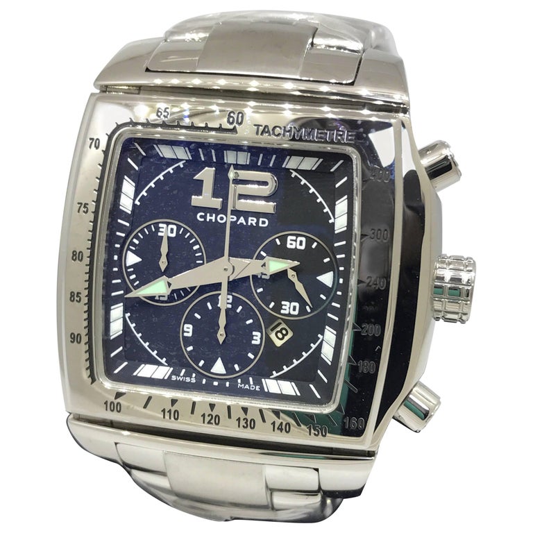 Chopard Two O Ten Steel Automatic Chronograph Black Dial Bracelet