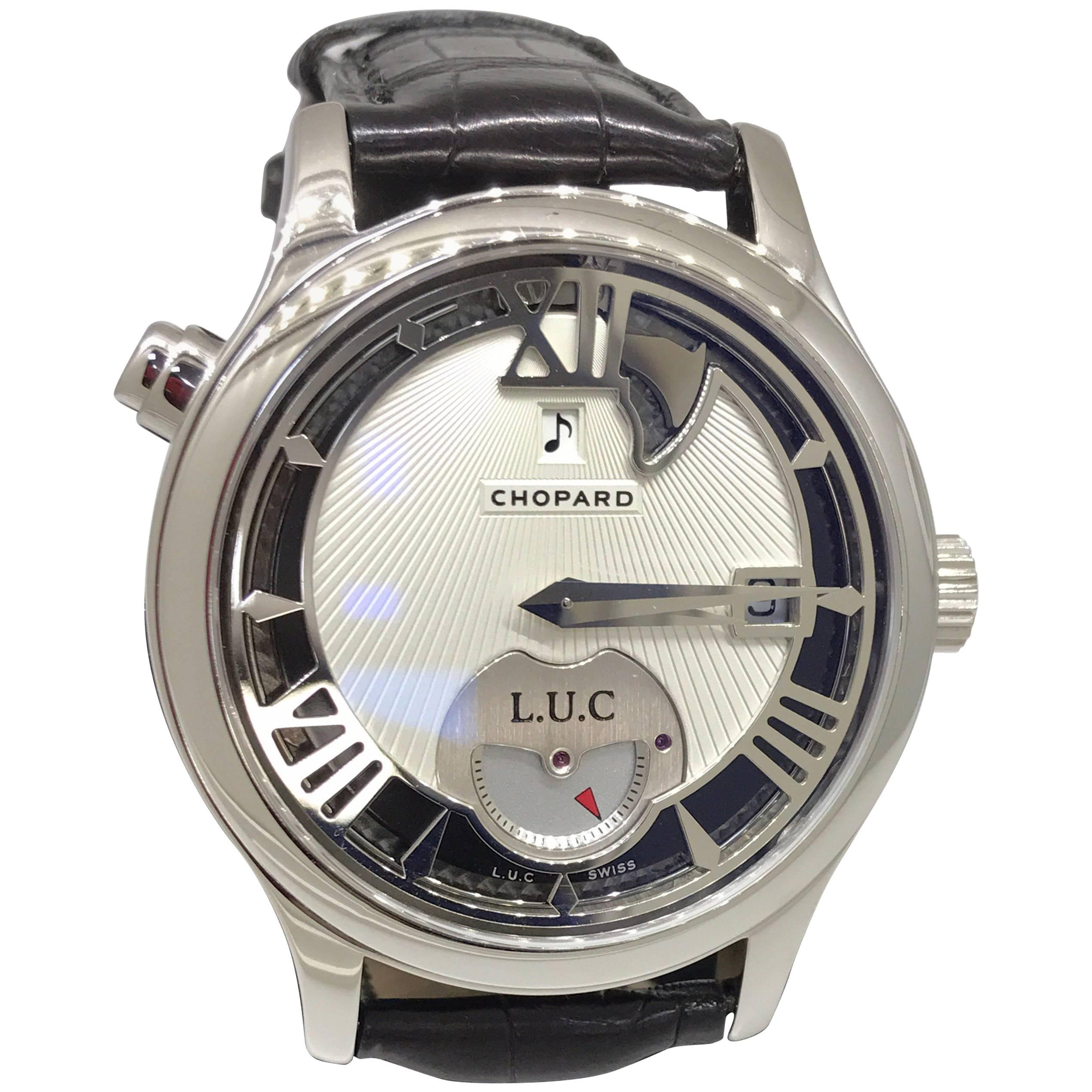 Chopard L.U.C. Strike One Automatic Chronometer White Gold Men's Watch For Sale