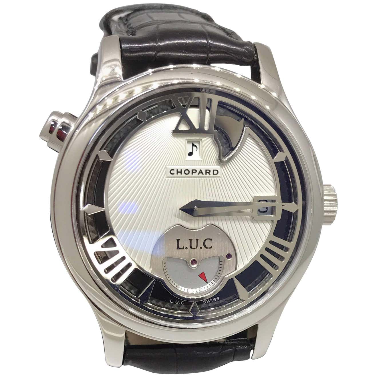 Luc Strike One Chopard L.U.C. Strike One Automatic Chronometer White Gold Men's Watch ...