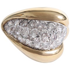 Diamond and 18K Yellow Gold Boule Ring by Marion Jeantet